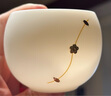 兮元记素烧羊脂玉瓷锔钉主人杯单杯功夫茶杯高端陶瓷品茗杯个人茶碗茶盏 锔钉素烧羊脂玉瓷福禄杯+布袋 实拍图