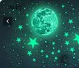 佐之寻夜光贴纸荧光墙贴星星月球独角兽星星墙贴儿童房卧室荧光贴纸套装 绿光 / 20cm月球+星星圆点套装 实拍图