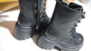 达芙妮马丁靴女内增高短靴百搭粗跟高跟黑色加绒女靴4623607126黑色36 实拍图