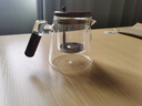 苏氏陶瓷 苏氏一键泡茶杯家用茶水分离泡茶壶茶具套装玻璃内胆飘逸杯 花纹 600ml 1只 实拍图
