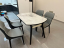 全友家居 简约岩板餐桌椅组合伸缩可折叠功能家用吃饭桌子一桌四椅 实拍图