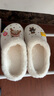 卡帝乐鳄鱼洞洞棉拖鞋女士冬季休闲棉拖加绒保暖棉鞋子女 11129M 白色 37 实拍图
