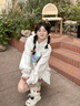 LEMANISM加绒卫衣男明星同款腊肠狗春秋长袖T恤连帽宽松情侣外套女 白色 M 实拍图
