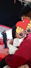 G.duck小黄鸭女童套装春秋款连衣裙周岁女宝宝公主裙礼服儿童秋冬两件套 GA070红色套装春秋 100 尺码2~3岁【 90-100cm】 实拍图