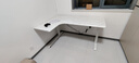 木藝生转角双电机电动升降电脑桌家用办公双人L型桌子工作台拐角书桌 【双电机】整板左拐角雅致白 覆膜板材 1.6*1.1M(升级加强版收纳横梁) 实拍图