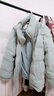 茵曼（INMAN）鸭绒九江羽绒服冬女装新款休闲立领落肩宽松外套大衣上衣 浅灰绿 L 实拍图