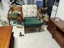 思美琢美式乡村复古实木真皮沙发头层牛皮124组合简美田园风格客厅沙发 四人位+脚踏 实拍图