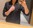 戈赛亚（gesaiya）商务正装女长袖西装套装女装双排扣职业套装春秋冬面试通勤西服 黑色外套+B259喇叭裤 L 实拍图