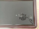 金镶玉 花梨木茶盘茶托 乌金石家用实木石头茶台排水式茶具盘64*30*4 花梨富贵简约茶盘-新款 实拍图