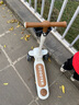 飞鸽滑板车儿童滑步车滑行可坐可骑可折叠踏板前置大灯男女孩2-3-5岁 卡其【大灯音乐风火轮】 实拍图