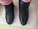 红蜻蜓短靴女妈妈加绒保暖靴子女粗跟牛皮靴女中跟女棉靴 WTC434421C 实拍图