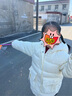 巴拉巴拉童装儿童面包羽绒服女大童冬装甜美肌理连帽外套 奶白10501-白鸭绒 -208424107017 170 实拍图