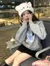 LEMANISM加绒卫衣男明星同款腊肠狗春秋长袖T恤连帽宽松情侣外套女 浅灰色 M 实拍图