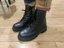 ZHR马丁靴女秋冬复古英伦靴子女时尚百搭加绒短靴女 ES08A 黑色 38 实拍图