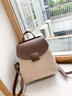 viney牛皮双肩包女时尚小背包旅行大容量通勤轻便大学生旅游书包休闲 【白配咖】送老婆女朋友高级感实用 实拍图
