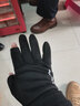 花花公子（PLAYBOY）手套男冬季加绒厚麂皮绒防滑手套防风抗寒触屏耐磨开车分指手套 黑色【露指】 实拍图