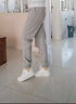 欧洛黛休闲裤女加绒裤运动裤秋冬季裤子束脚哈伦裤时尚百搭长卫裤女 灰色(加绒加厚) XL 实拍图