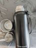 恩尔美（nRMEi） 保温杯大容量316不锈钢男士男款高档泡茶水分离户外全钢便携水壶 商务黑600ml【按压内盖+杯套】 实拍图