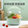 美厨（maxcook）洗菜篮沥水篮 塑料双层洗菜盆盆筛盆子滤水篮1盆1筛 绿小MCPJ4567 实拍图