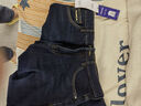 罗蒙（ROMON）牛仔裤男秋冬季裤子男士直筒裤男裤休闲长裤 牛仔黑加绒 32 实拍图