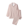 MUJI 女式 无侧缝 法兰绒睡衣 女士居家服套装 女款冬季纯棉 浅粉红色 M 上装160/84A 下装160/66A 实拍图