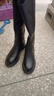 晟霆法式长筒靴女2025秋冬新款粗腿显瘦高筒靴v口后拉链骑士靴大码女 黑色【绒里】 38 (240mm) 实拍图