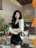涼汘皮短裙女装秋冬季包臀裙韩版2025新款辣妹高腰显瘦包臀a字半身裙 咖啡色 XL 实拍图