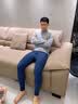 雅鹿男士保暖裤男冬季加绒加厚秋裤男生加肥羊毛护膝打底棉裤抗寒睡裤 黑色 【350g羊毛护膝款 加绒加厚】 XL /建议120-140斤 实拍图