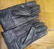 窦驰真皮手套男士女士冬季加绒加厚保暖羊皮手套骑行开车摩托车薄款 羊皮绒里女士 黑色 实拍图