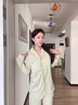 雅鹿带胸垫睡衣女款春秋纯棉2025新款春款家居服套装可外穿女士夏季 NSALM-清新绿【纯棉带胸垫】588 XL 【推荐120-140斤】 实拍图