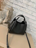 viney牛皮编织水桶包包女包新款斜挎包生日生日新年礼物送女友老婆 【黑色】高档实用轻奢单肩包 时尚品牌百搭休闲手提包 实拍图