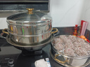 碗贝厨316不锈钢蒸笼商用家用大容量蒸包子双三多层大蒸锅超特大号蒸锅 【抗菌级316钢】三笼一盖 42cm 实拍图