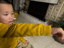 彩蚁100%纯羊毛衫毛衫儿童中大童男童毛衣圆领加厚童装拉链针织衫 姜黄 140 实拍图