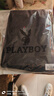 花花公子（PLAYBOY）牛仔裤男修身秋冬季男士休闲裤子男纯色弹力小脚裤 黑色加绒 31 实拍图