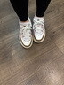 FILA 斐乐官方女鞋CARROT摩登板鞋萝卜鞋休闲厚底鞋子女 白中白/烤椰丝棕-BT 37.5 实拍图