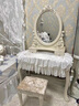 田园驿站欧式实木梳妆台卧室高级感梳妆柜梳妆台一体卧室化妆桌梳妆台轻奢 1米/妆台+妆镜+妆凳+穿衣镜 实拍图