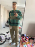 马登工装 美式复古雪尼尔圣诞毛衣男春季撞色加厚保暖打底套头针织衫 绿间条 宽松偏大 XL 实拍图