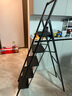 肯泰梯子家用人字梯折叠伸缩楼梯加厚碳钢加宽踏板工程铁梯F4-H5 实拍图