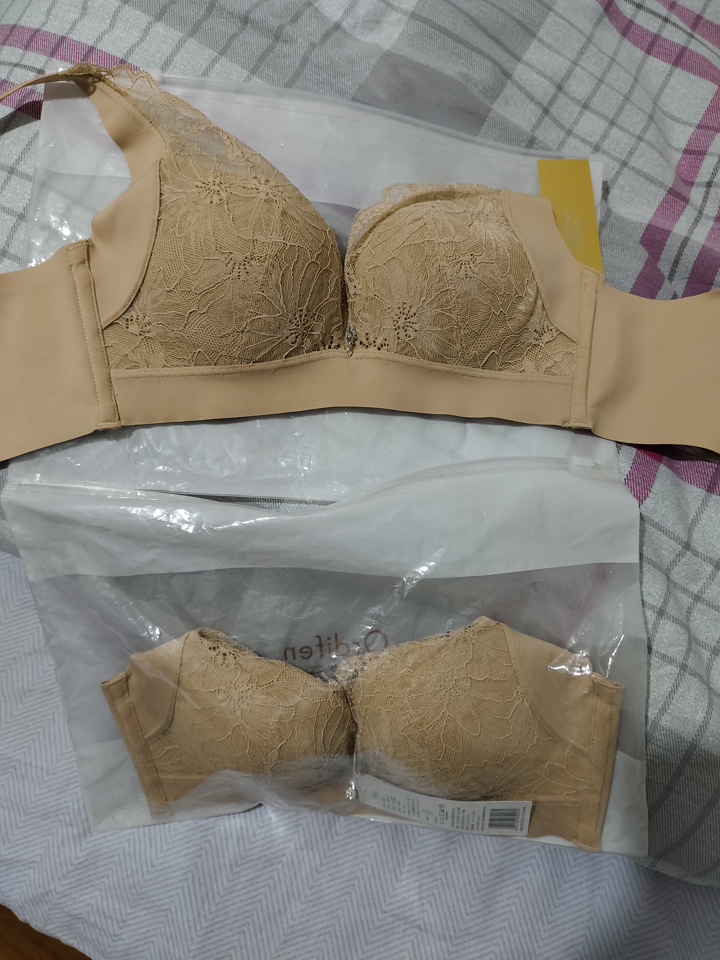 欧迪芬内衣女无钢圈文胸抗菌亲肤侧收副乳小胸聚拢胸罩女友礼物 实拍图