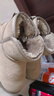 骆驼（CAMEL）雪地靴女简约反绒增高厚底套筒保暖靴 L23W275056 卡其 35  实拍图