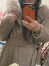 VEROMODA毛呢大衣女2024早秋新款狐狸毛领双面呢纯绵羊毛中长款大衣 浅麻纱色加花色 常规 XL 晒单实拍图
