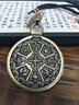 山迪九宫八卦牌黄铜五爷唐卡吊坠西藏莲师本命年项链生肖钥匙腰牌挂件 九宫八卦牌吊坠-红绳款 实拍图
