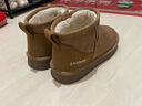 巴布豆童鞋中大童冬季保暖雪地靴新款女童加绒加厚靴子软底儿童棉靴 桔棕 35 适合脚长21.0cm 实拍图