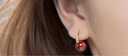 皇家莎莎925银相思豆耳扣气质高级感红色球球仿珍珠耳环耳饰 俏红豆金色B款 实拍图