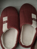 回力日式情侣棉拖鞋秋冬居家保暖加绒软弹底棉鞋HL0223樱桃红40-41码 实拍图