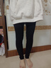 德绒打底裤双面磨砂秋裤舒适保暖棉裤女可外穿高腰九分裤加绒棉裤 黑色-(羊羔绒加厚)高腰绣字 L中码【适合105-130斤】 实拍图