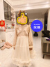 安妮优儿（Anneyol）女童连衣裙春秋款裙子2025新款儿童洋气秋装小女孩衣服红色公主裙 香槟色棉里 150 实拍图