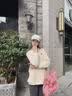 名创优品（MINISO）摇粒绒外套女秋冬季2026年新款潮流冲锋内胆衣服抓绒保暖女士夹克 【420G重磅奥粒绒】米白色(爱艺心胸标) 加厚 M 160 (体重105-125斤) 实拍图