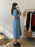 TOMMY JEANS【复古文艺风】25春夏新款女纯棉气质收腰宽松牛仔长连衣裙 牛仔蓝1A4 M (推荐:110-125斤) 实拍图