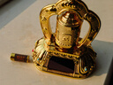 雪域印象德田车载太阳能转金轮汽车摆件车内饰品摆件中控台仪表台转金桶 (金色) 实拍图